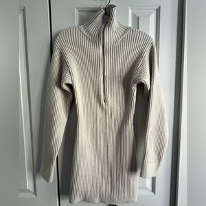 H&M XS Wool blend 1/4 zipper rib-knit dress